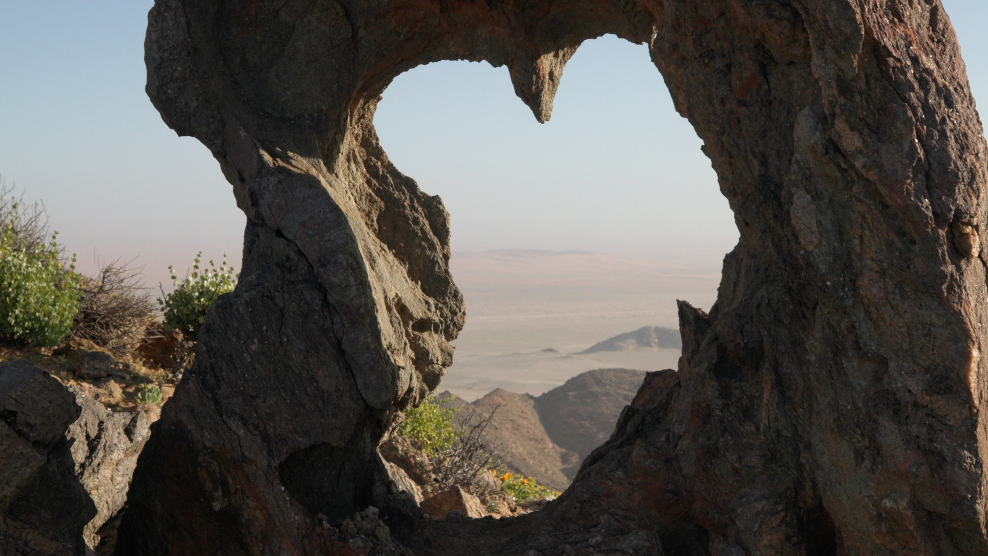 Namibia lodge and landscape scene.